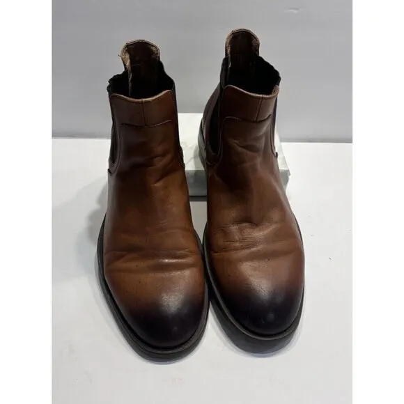 Johnston &amp; Murphy Chelsea Boots Brown leather Pull on 59-1238 Shoes Mens Sz 10 M