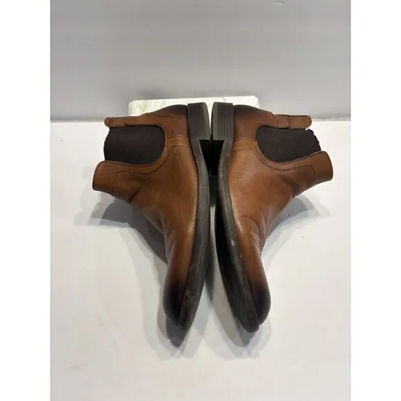 Johnston &amp; Murphy Chelsea Boots Brown leather Pull on 59-1238 Shoes Mens Sz 10 M