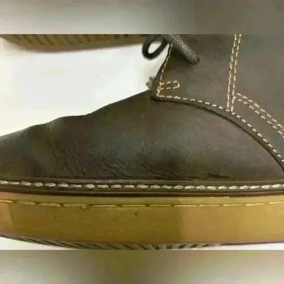 JOHNSTON &amp; MURPHY MEN'S SHOES SIZE 11.5 M BROWN LEATHER BOOTS SHEARLING LINED