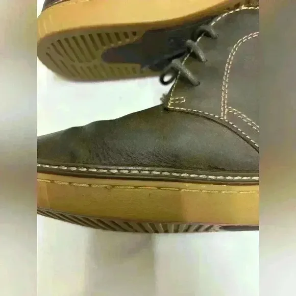 JOHNSTON &amp; MURPHY MEN'S SHOES SIZE 11.5 M BROWN LEATHER BOOTS SHEARLING LINED