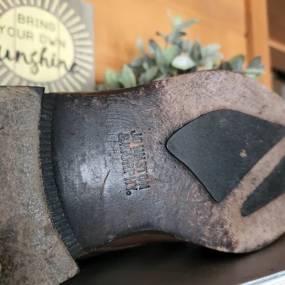 Johnston Murphy 💙 20-6580 Sheepskin Leather Brown Ankle Chukka Boots Split 12M