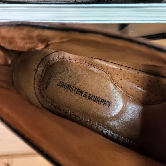 Johnston Murphy 💙 20-6580 Sheepskin Leather Brown Ankle Chukka Boots Split 12M