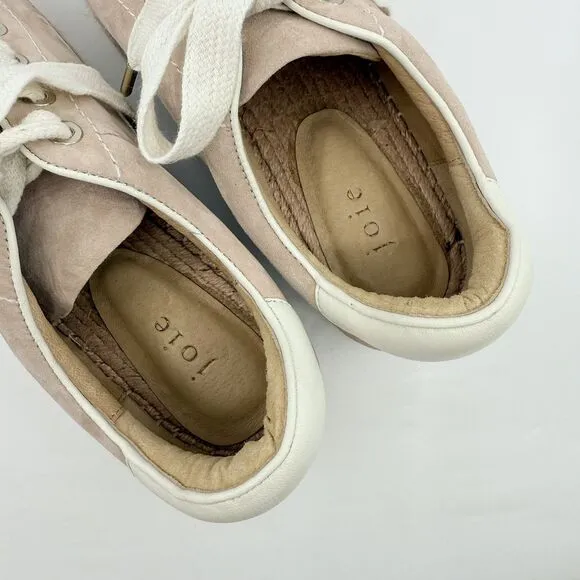 JOIE Dabna‎ Suede Platform Sneakers Blush 9.5 Kidskin Jute Espadrille Women 39.5