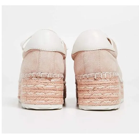 JOIE Dabna‎ Suede Platform Sneakers Blush 9.5 Kidskin Jute Espadrille Women 39.5
