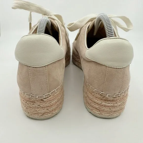 JOIE Dabna‎ Suede Platform Sneakers Blush 9.5 Kidskin Jute Espadrille Women 39.5