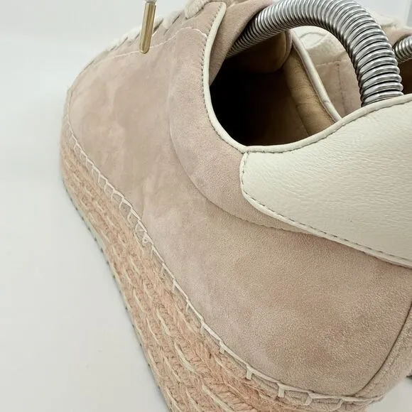 JOIE Dabna‎ Suede Platform Sneakers Blush 9.5 Kidskin Jute Espadrille Women 39.5