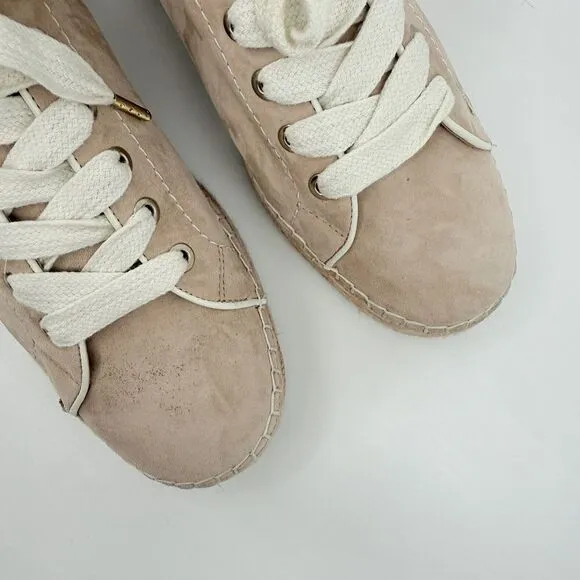 JOIE Dabna‎ Suede Platform Sneakers Blush 9.5 Kidskin Jute Espadrille Women 39.5