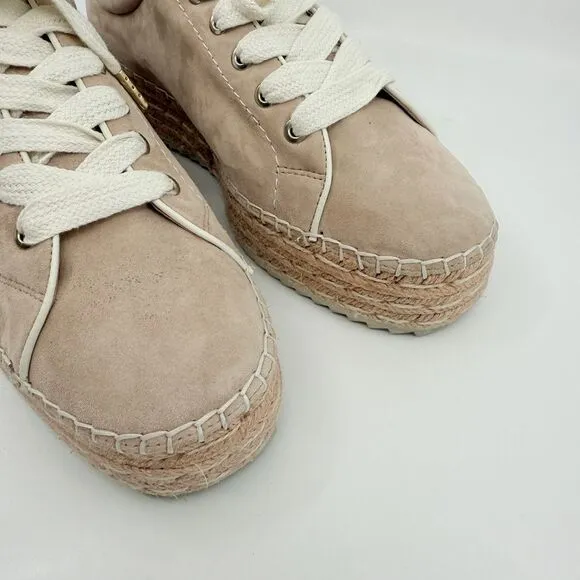 JOIE Dabna‎ Suede Platform Sneakers Blush 9.5 Kidskin Jute Espadrille Women 39.5