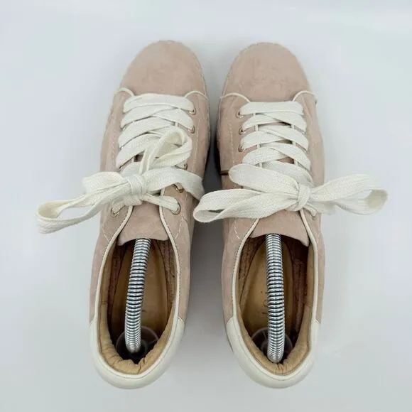 JOIE Dabna‎ Suede Platform Sneakers Blush 9.5 Kidskin Jute Espadrille Women 39.5