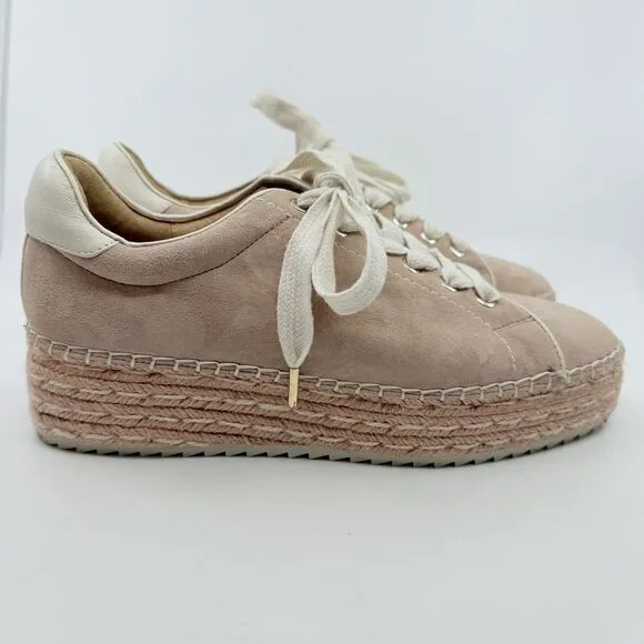 JOIE Dabna‎ Suede Platform Sneakers Blush 9.5 Kidskin Jute Espadrille Women 39.5