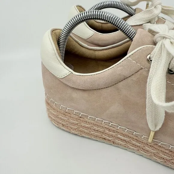 JOIE Dabna‎ Suede Platform Sneakers Blush 9.5 Kidskin Jute Espadrille Women 39.5