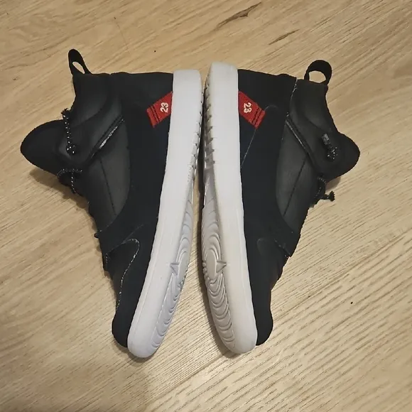 Jordan Black and Red High-Top Sneakers with Ankle Strap