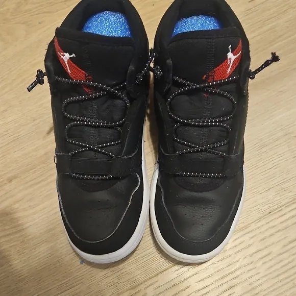 Jordan Black and Red High-Top Sneakers with Ankle Strap