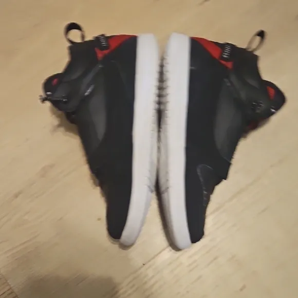 Jordan Black and Red High-Top Sneakers with Ankle Strap