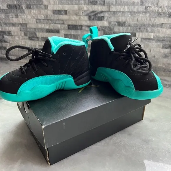 Jordan Black and Teal High-Top Sneakers