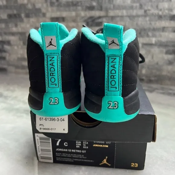Jordan Black and Teal High-Top Sneakers