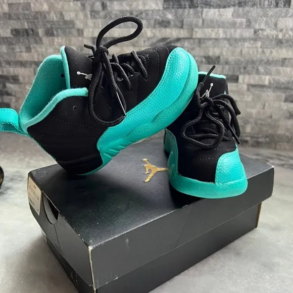 Jordan Black and Teal High-Top Sneakers