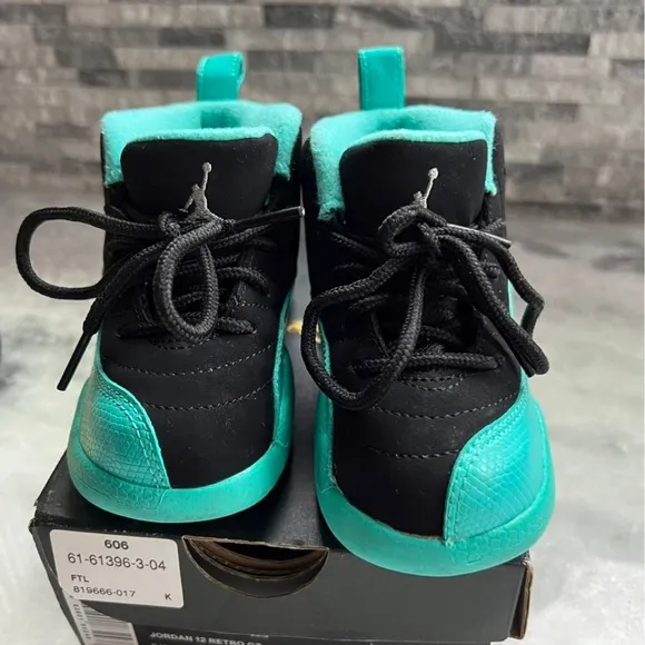 Jordan Black and Teal High-Top Sneakers