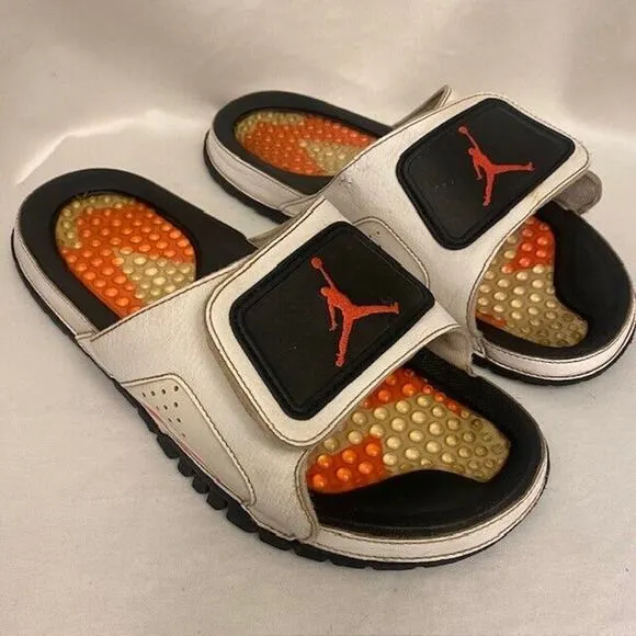 Jordan Hydro Slides Retro 6 Infrared Men's Size 10 White Slippers Shoes