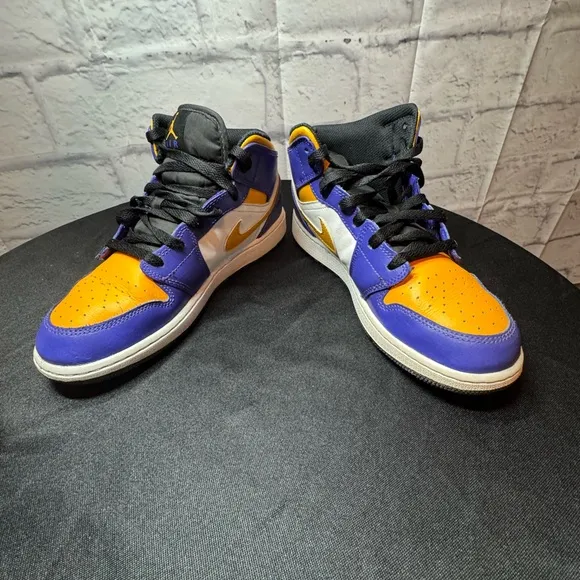 Jordan Orange and Purple Sneakers High-Top Style