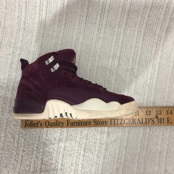 Jordan Retro 12 Bordeaux Sneakers Suede Leather High Top Shoes Youth Size 6Y
