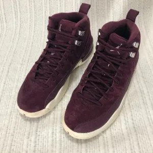 Jordan Retro 12 Bordeaux Sneakers Suede Leather High Top Shoes Youth Size 6Y