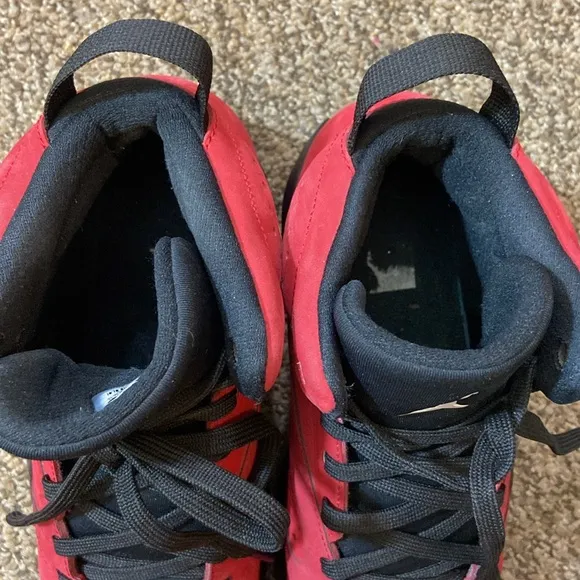 Jordan Suede Red and Black High-Top Sneakers Size 5Y US