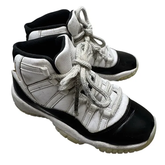 Jordan White and Black High-Top Sneakers