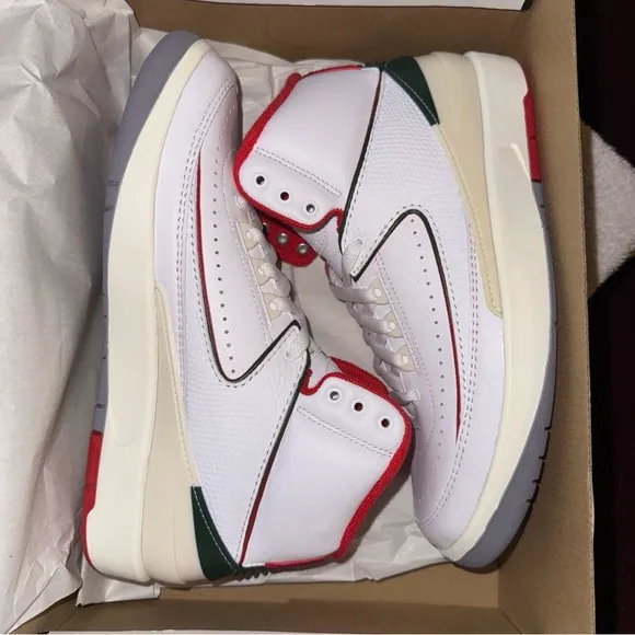 Jordan White Red Classic High-Top Sneakers