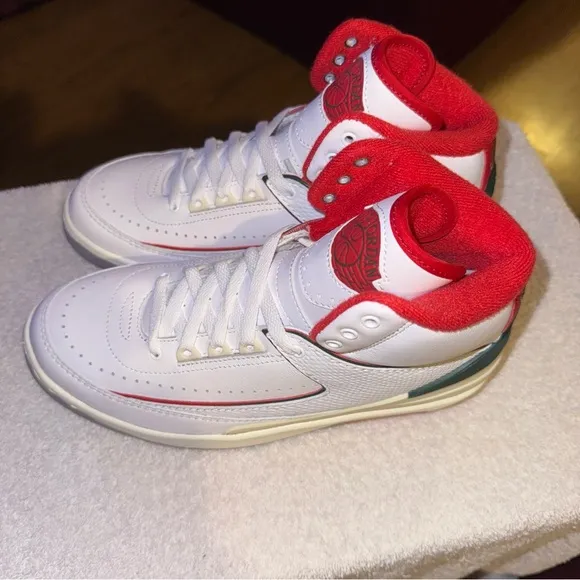 Jordan White Red Classic High-Top Sneakers