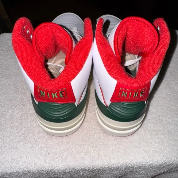 Jordan White Red Classic High-Top Sneakers