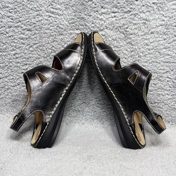 Josef Seibel Airped Plus H Womens Size 37 US 6-6.5 Sandals Shoes Black Leather