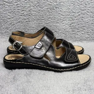Josef Seibel Airped Plus H Womens Size 37 US 6-6.5 Sandals Shoes Black Leather