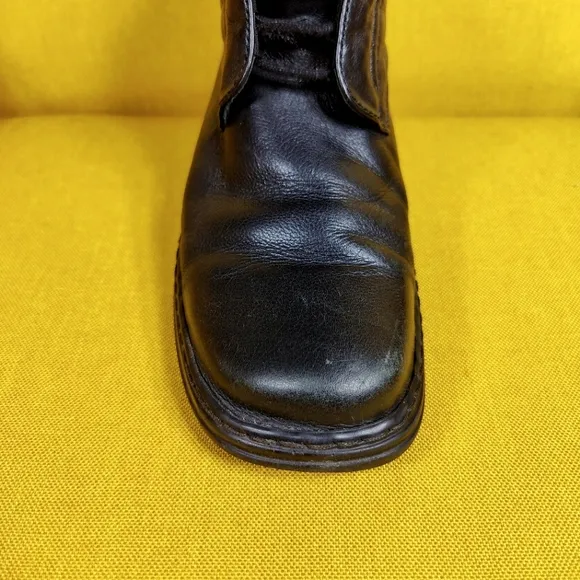 Josef Seibel Black Leather Women’s Lace Up Ankle Boots Shoes Size 9-9.5 EU 40