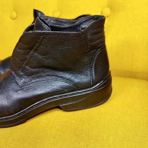 Josef Seibel Black Leather Women’s Lace Up Ankle Boots Shoes Size 9-9.5 EU 40