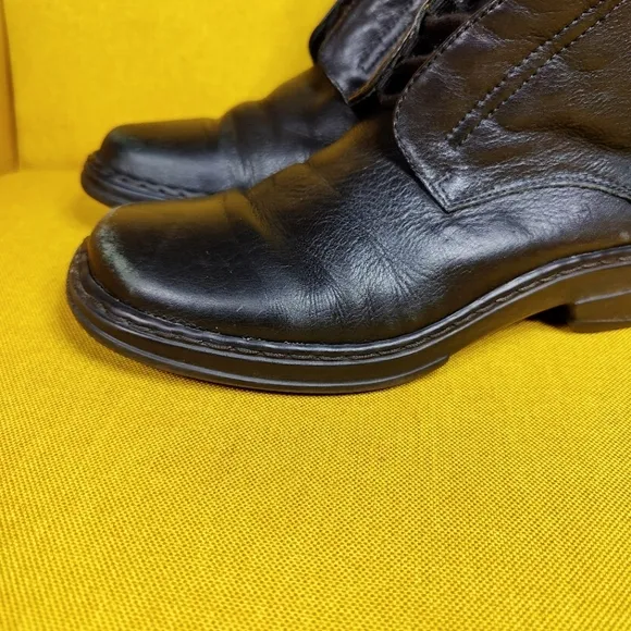 Josef Seibel Black Leather Women’s Lace Up Ankle Boots Shoes Size 9-9.5 EU 40