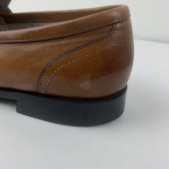 Joseph Abboud Tan Leather Clarence 9.5 Slip on Loafer