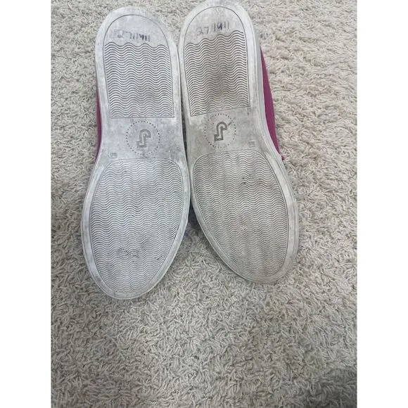 Joshua‎ Sanders Women's Rainbow Smile Lightening Hot Pink Slip On Shoes Sz 7