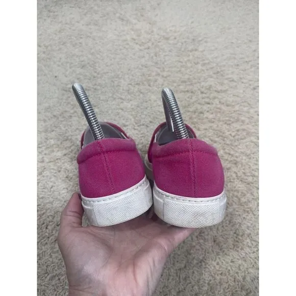 Joshua‎ Sanders Women's Rainbow Smile Lightening Hot Pink Slip On Shoes Sz 7
