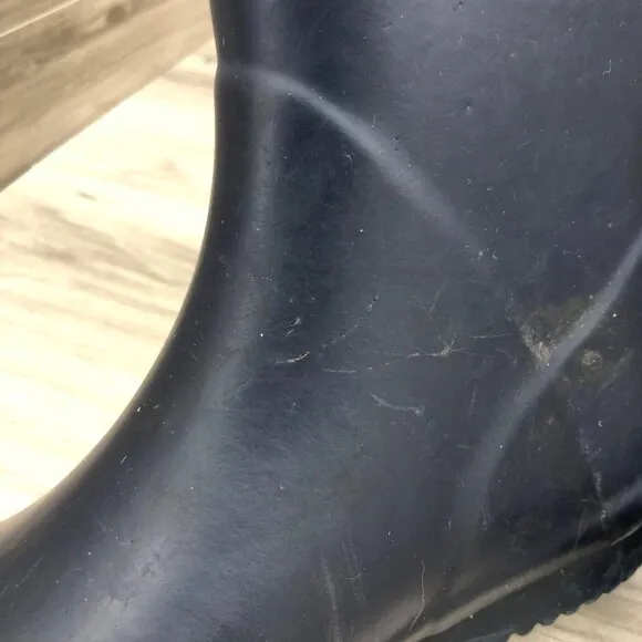 Joules Rain Boots Kids 2 Blue Rubber Slip On Shark Waterproof