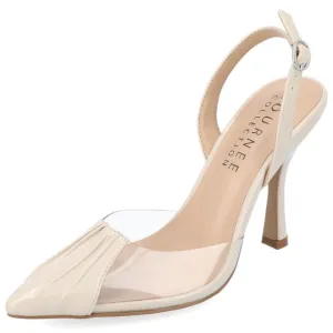 Journee Womens Ivyann Vegan Leather and Lucite Stiletto Pumps