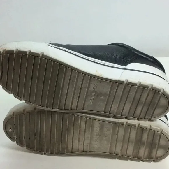 J/Slides Black Leather Sneakers