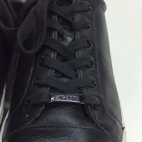 J/Slides Black Leather Sneakers