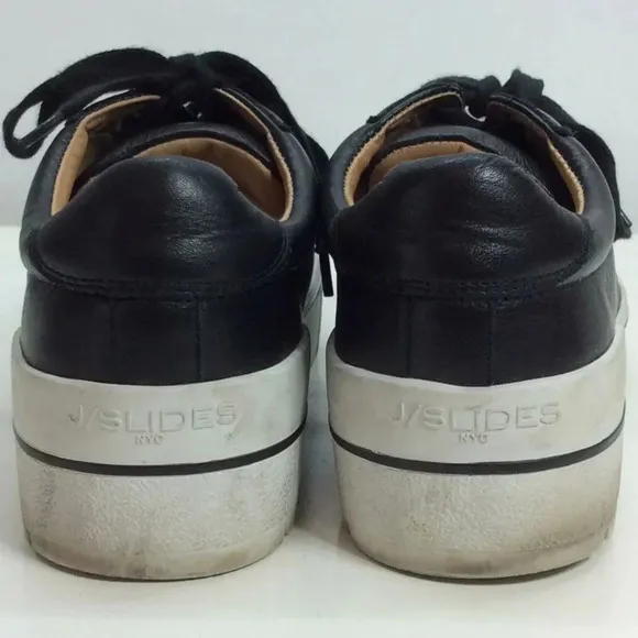 J/Slides Black Leather Sneakers