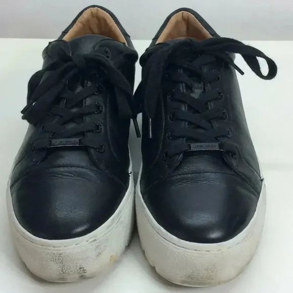 J/Slides Black Leather Sneakers
