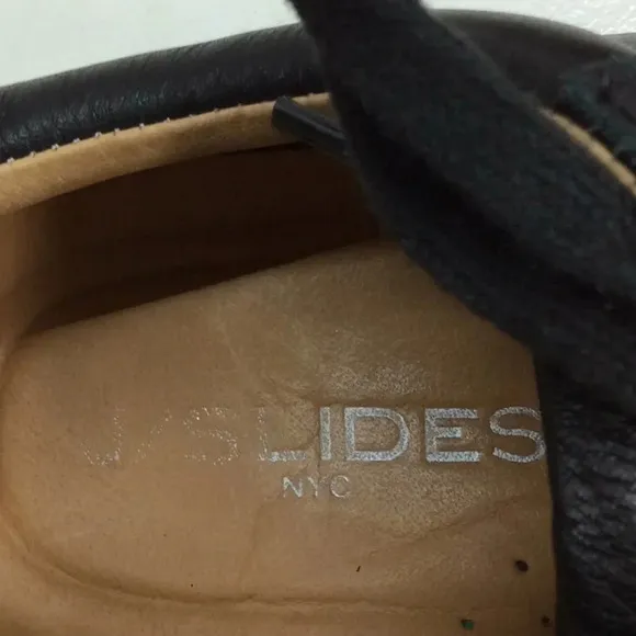 J/Slides Black Leather Sneakers