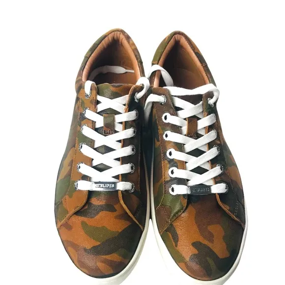 J/Slides Hippie Camo Leather Platform Sneakers NIB