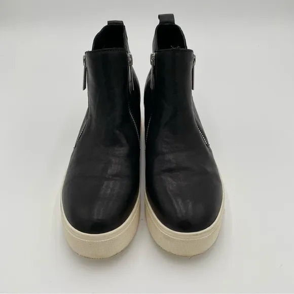 J/Slides NYC Leather Zipper Up Sides Ankle Boots Booties Shoes Black Size 6.5
