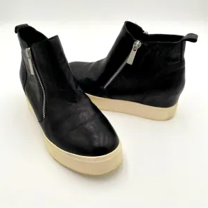J/Slides NYC Leather Zipper Up Sides Ankle Boots Booties Shoes Black Size 6.5