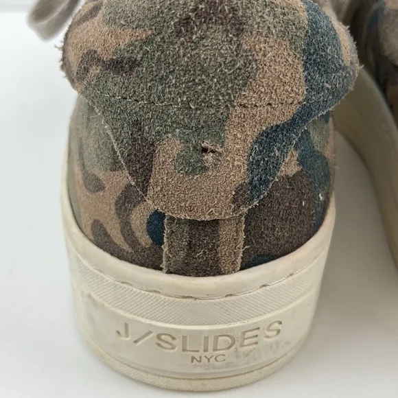 J/Slides NYC Women’s Suede Camo Platform Sneakers sz 7.5
